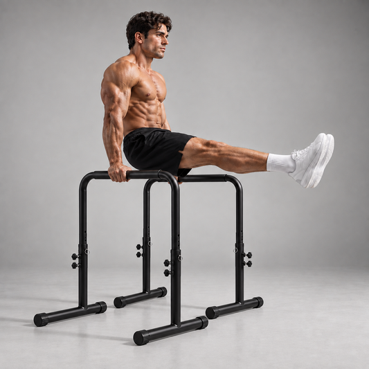 Heavy Duty Dip Bar Station — Adjustable Height Home Gym